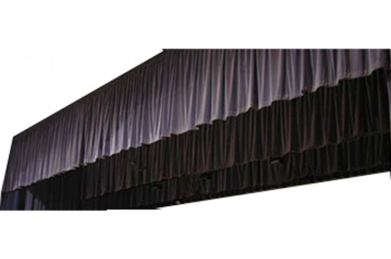 Frise / Jupe coton noir classé M-1 avec velcro stripes 6x0,40m de haut (Neuf) Frise / Jupe coton noir classé M-1 avec velcro stripes 6x0,40m de haut (Neuf)