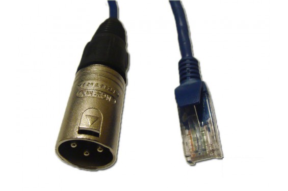 C&acirc;ble RJ45 vers DMX IN 3 p&ocirc;les m&acirc;le - 1M (Neuf)