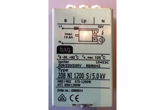 BAG ELECTRONICS - Amorceur 208 NI 1200 S / 5kV (Neuf)