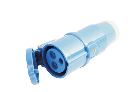 Female plug blue CEE 230V - 16A - 3 contacts P17 (New)