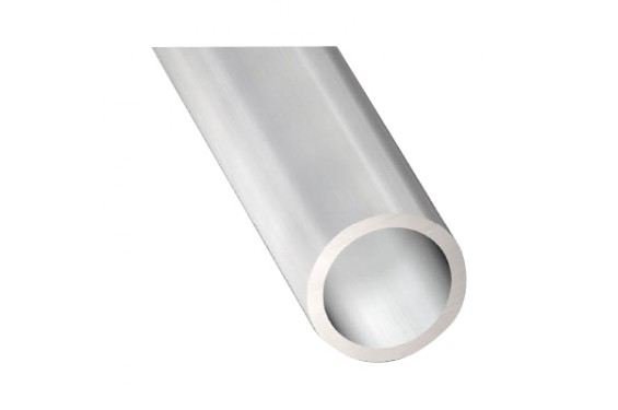 Profilé rond en aluminium 50mm - Livré avec 2 bouchons - Longueur 1m (Neuf)