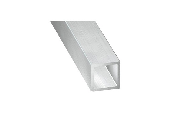 Profil&eacute; carr&eacute; aluminium 40x40mm  - Epaisseur 3 mm - livr&eacute; avec 2 bouchons - Longueur 1m (Neuf)