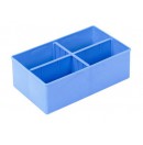 Modular container with 4 blue compartments 278x178x90mm (New)