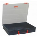 Storage série 5000 - Mallette de rangement sans compartiment 340x400x70mm bleu avec fermetures en orange (Neuf)