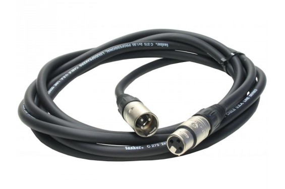 TASKER - Câble Pro 2x1,5mm² Neutrik XLR Mâle 3P vers Neutrik XLR femelle 3P - 9m - RF369 C266 (Neuf)