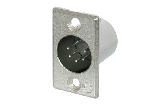 NEUTRIK - Embase m&acirc;le XLR 5 p&ocirc;les Chrome s&eacute;rie P - NC5MP (Neuf)
