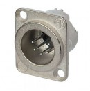 NEUTRIK - Embase mâle XLR 5 pôles série D Chrome NC5MDLX (Neuf)