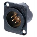 NEUTRIK - Embase mâle XLR 5 pôles série D Noire contacts Or NC5MDLXB (Neuf)