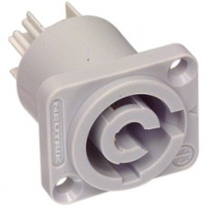 Embase PowerCon Neutrik NAC3MPB Gris - Connecteur Secteur Verrouillable 3 Contacts (phase, Neutre, Terre) - 20A/250V