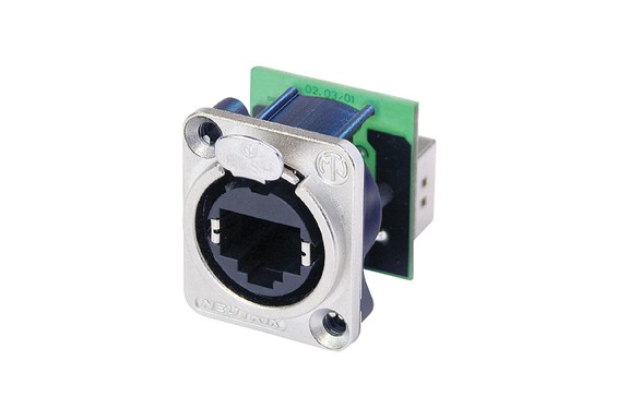 NEUTRIK - Embase RJ45 travers&eacute;e de panneau s&eacute;rie D Chrome NE8FDP (Neuf)