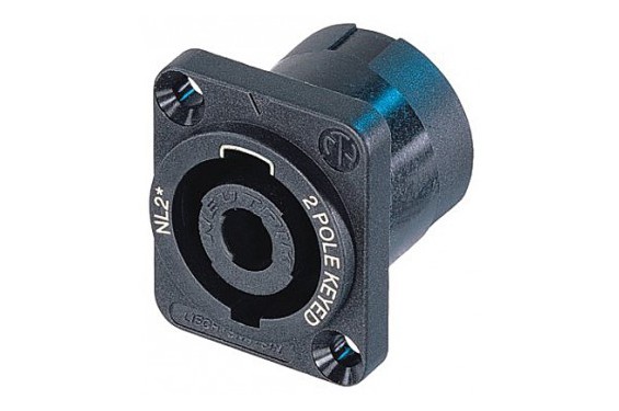 NEUTRIK - Embase Speakon 2 p&ocirc;les  s&eacute;rie D Noire NL2MP (Neuf)