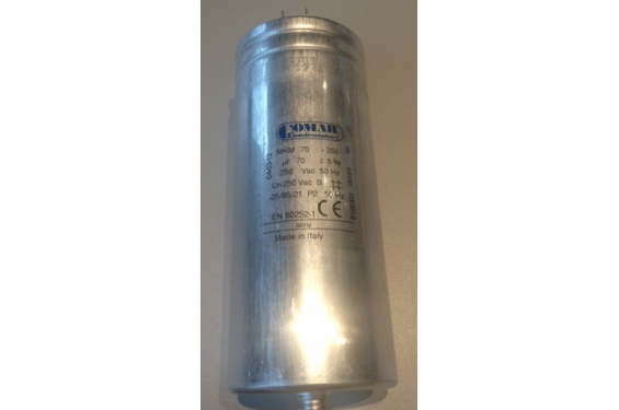 Condensateur 250V AC / 70&micro;F &agrave; cosses doubles - en aluminium (Neuf)