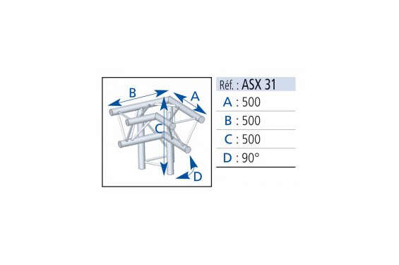 ASD - SX290 - Angle 3D ASX31 - 90° Pied droit - Kit de connexion non fourni (Neuf)