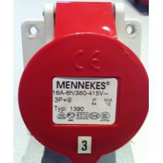 MENNEKES - Embase Femelle rouge CEE 380V - 16A - 4 contacts (Neuf)