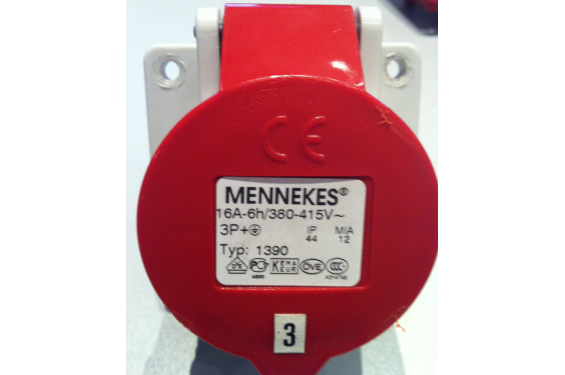 MENNEKES - Embase Femelle rouge CEE 380V - 16A - 4 contacts (Neuf)