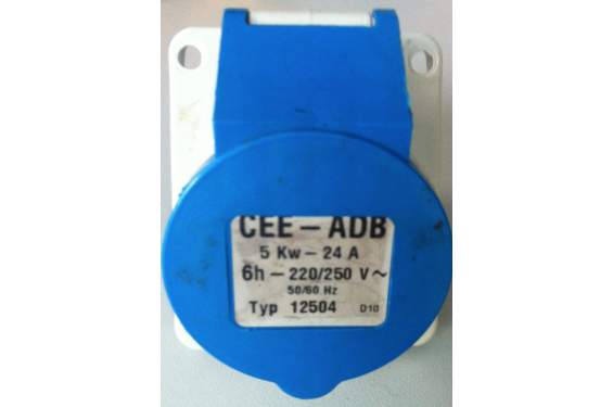 Fixed connector Female blue CEE 220V - 24A - 3 contacts (Used)