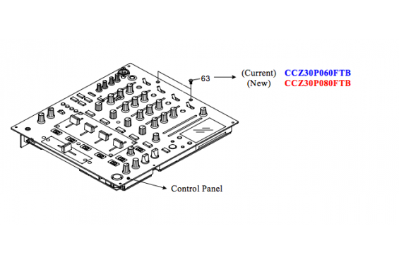 PIONEER - Screw CCZ30P080FTB for DJM 2000 (New)