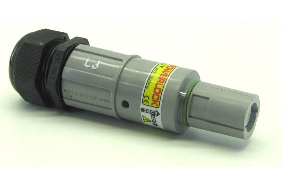 Power-Lock - Fiche line drain 400A Phase 3 gris - PG29 - 19-28mm (Neuf)