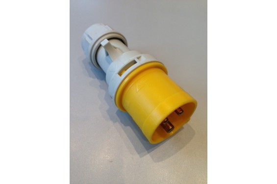 BALS - Prise Mâle jaune CEE 110V - 16A - 3 contacts P17 (Neuf)