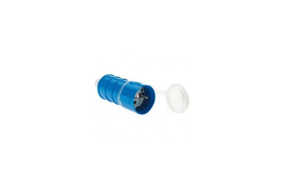 BALS - Prise Femelle bleue type schuko 230V - 16A - 3 contacts avec capot de fermeture (Neuf)