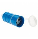 BALS - Prise Femelle bleue type schuko 230V - 16A - 3 contacts avec capot de fermeture (Neuf)