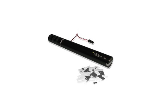 MAGIC FX - Canon à confettis électrique à usage unique - 50cm - Argent et Blanc  (Neuf)