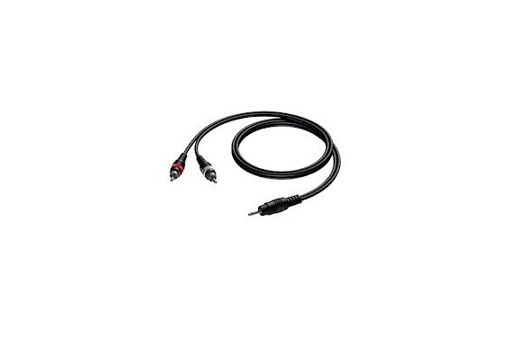 PROCAB - 3.5 mm Jack male stereo to 2 x RCA/Cinch male - 3m (New)