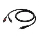 PROCAB - 3.5 mm Jack male stereo to 2 x RCA/Cinch male - 20m (New)