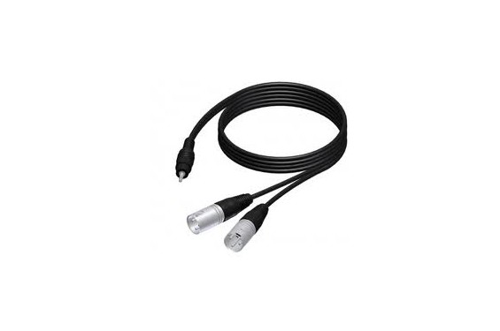 PROCAB -  Câble Standard 2xXLR Mâle vers 1x 3,5mm Jack Mâle Stereo - 3m (Neuf)