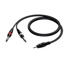 PROCAB - 3.5 mm Jack male stereo to 2 x 6.3 mm Jack male - 1.5m (New)