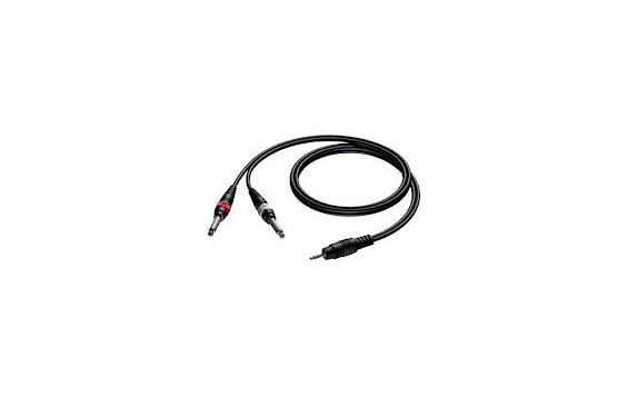 PROCAB - 3.5 mm Jack male stereo to 2 x 6.3 mm Jack male - 1.5m (New)