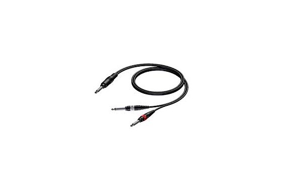 PROCAB - 6.3 mm Jack male stereo to 2 x 6.3 mm Jack male - 1.5m (New)