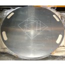 Embase de sol alu / aluminium légère 1m de diamètre ronde épaisseur 1 cm pour structure triangulaire et carrée 290 & 390 - 25Kg 