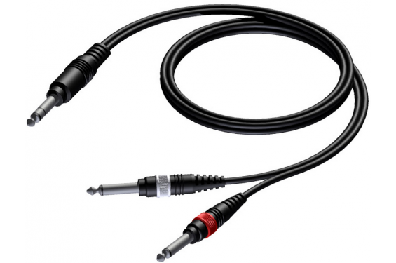 PROCAB -  Câble audio Jack Mâle 6.3mm vers 2 x Jack Mâle 6.3mm - 1.5m (Neuf)
