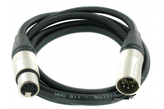 DMX AES SOMMER 3 wire cable with Male & Female connectors NEUTRIK 5 poles - 3m (New)