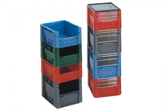 Euronorm storage bin 600x400x420mm with front opening - Grey (New)