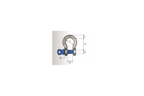 High resistance lyre shackle screw - 1 ton (New)