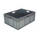 Euronorm stackable bin 800x600x320mm - standard back and sides full - Grey (New)