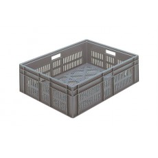 Euronorm storage bin - 800x600x235mm - Reinforced closed base and sides - Grey (New)