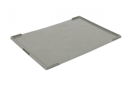 Couvercle &agrave; poser pour Bac empilable Euronorm - 800x600mm - Gris (Neuf)