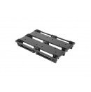 Export pallet - 1200x800x140mm - 3 skids - Open deck - Rackable - Black (New)