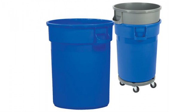 Conteneur rond sans couvercle - 80L - Gris (Neuf)