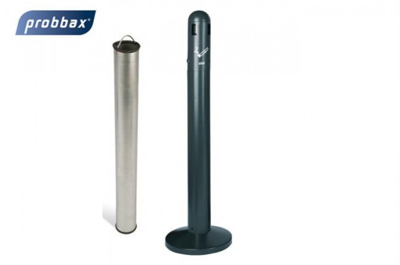 Tubular stand alone ashtray - 3L - 300x300x1040mm (New)