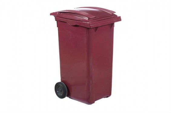 Container on wheels - 80L - Burgundy red (New)