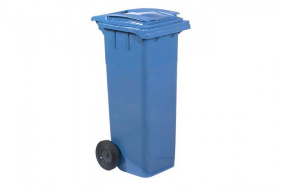 Conteneur à déchets sur roues - 140L - Bleu (Neuf)