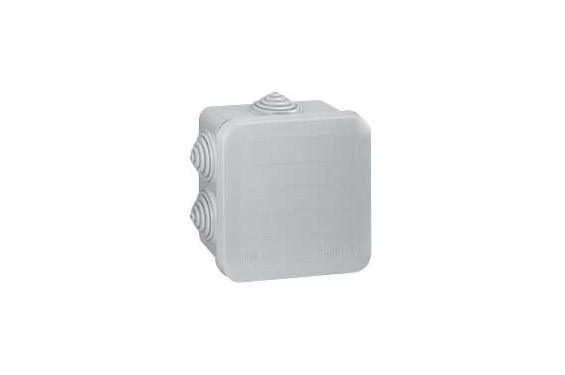 LEGRAND - Square junction box 80x80x45 waterproof gray plexo - IP55/IK07 - 650°C (New)