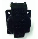 Embase Femelle Noir 250V - 16A - IP54 - 2 contacts avec clapet - Norme Allemande (Neuf)