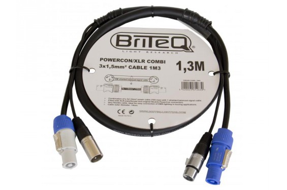BRITEQ - Câble Combiné Powercon/XLR - 1,3m (Neuf)