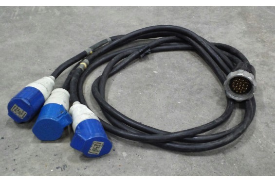 C&acirc;ble Socapex M&acirc;le 19 p&ocirc;les vers 3xP17 Femelle 3 p&ocirc;les 32A - Noir (Occasion)