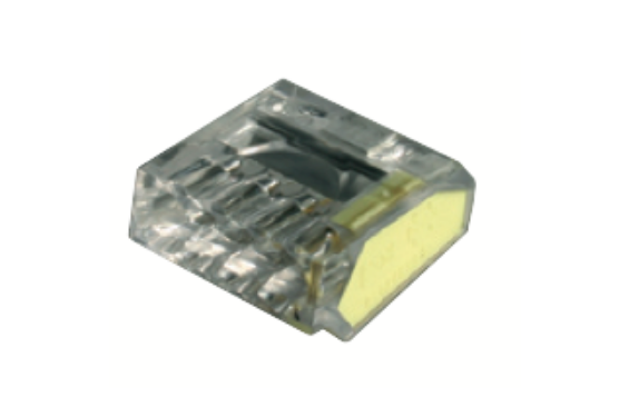 Borne d'extrémité de fil 4 entrées jaune - 960° - 450V - 24A - 100 pièces (Neuf)